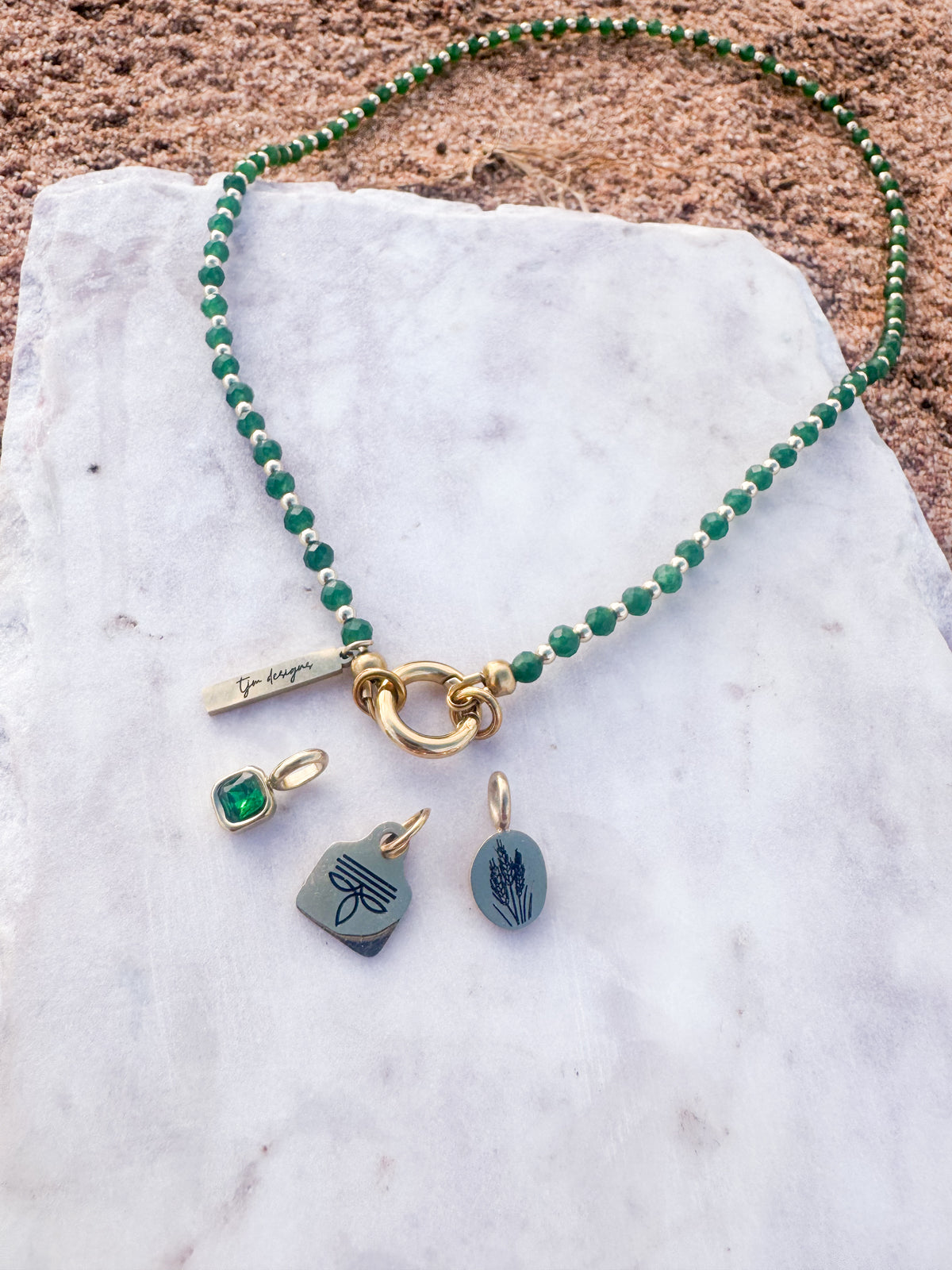 Mini Gemstone Charm Necklace