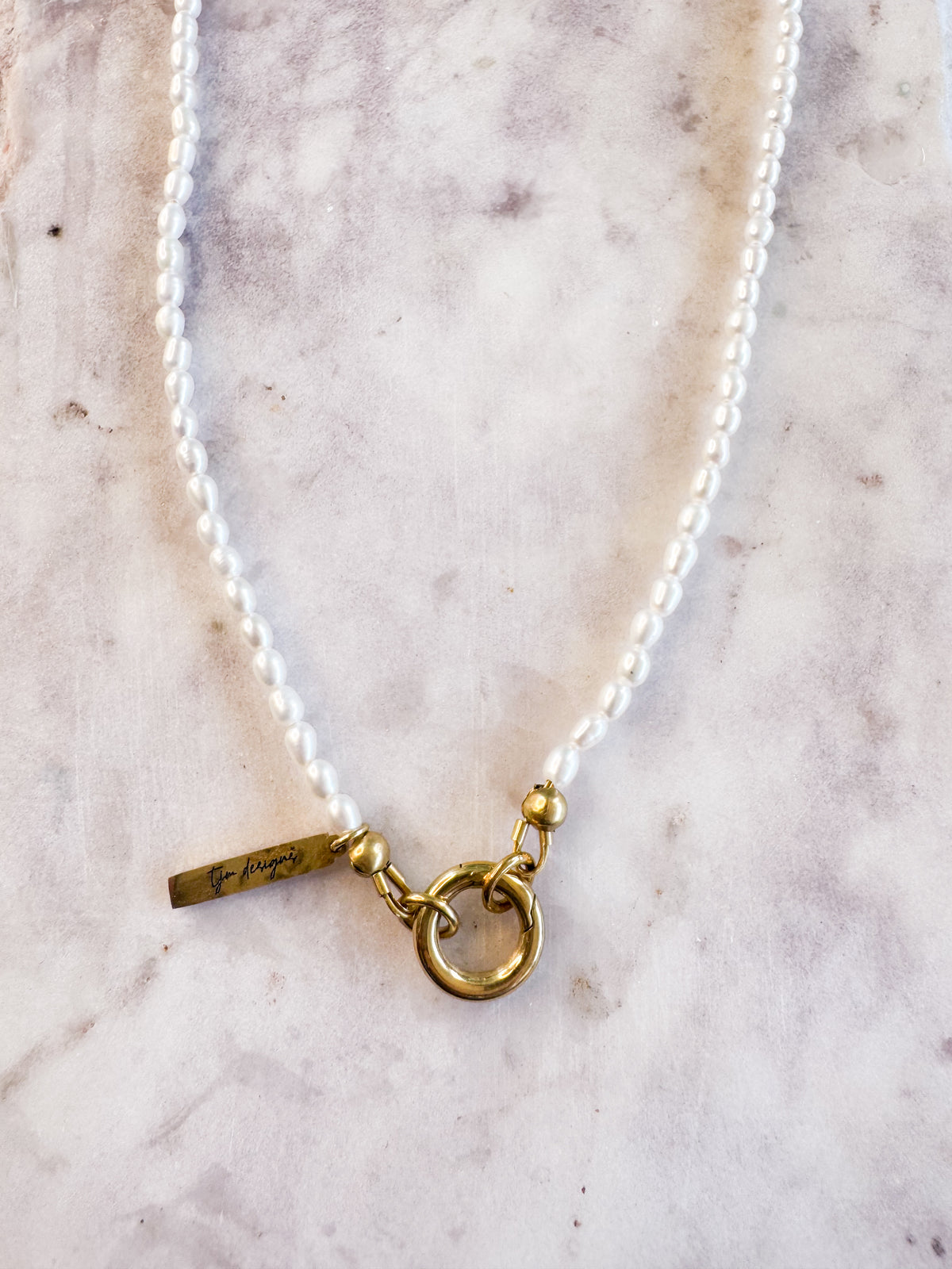 Mini Pearl Charm Necklace