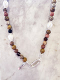 Gemstone Pearl Charm Necklace