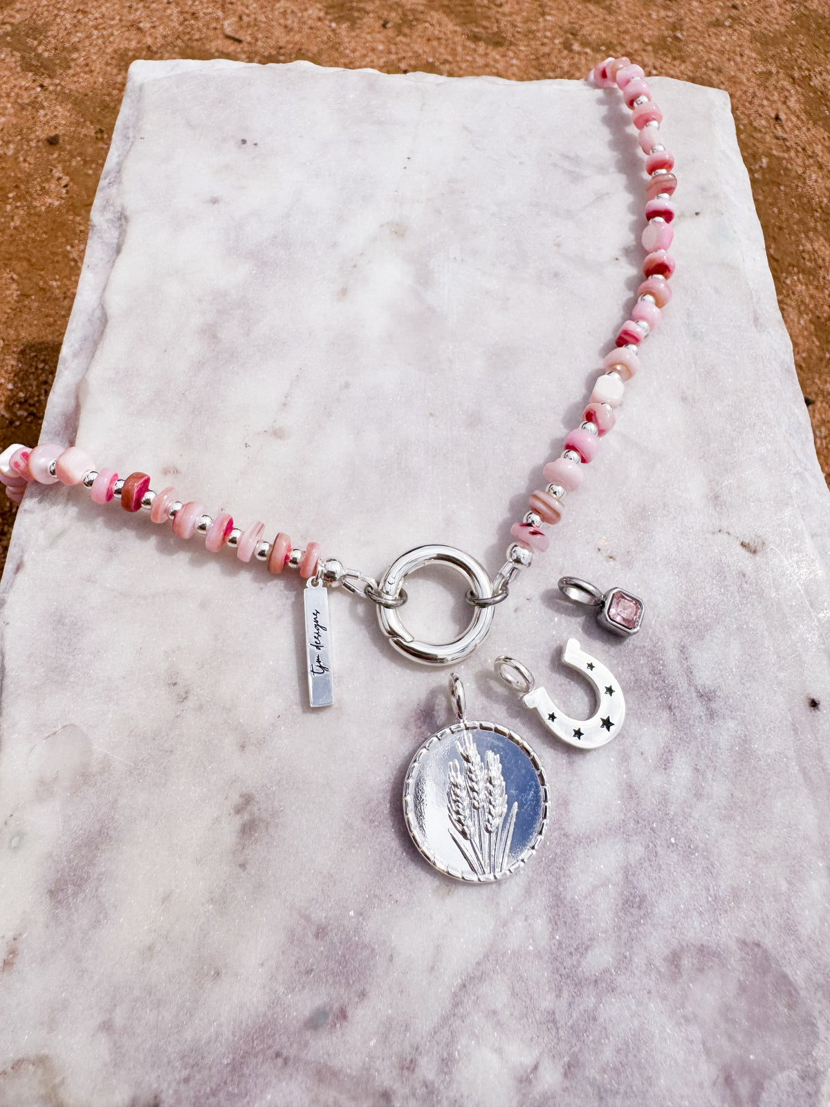Heishi Shell Charm Necklace